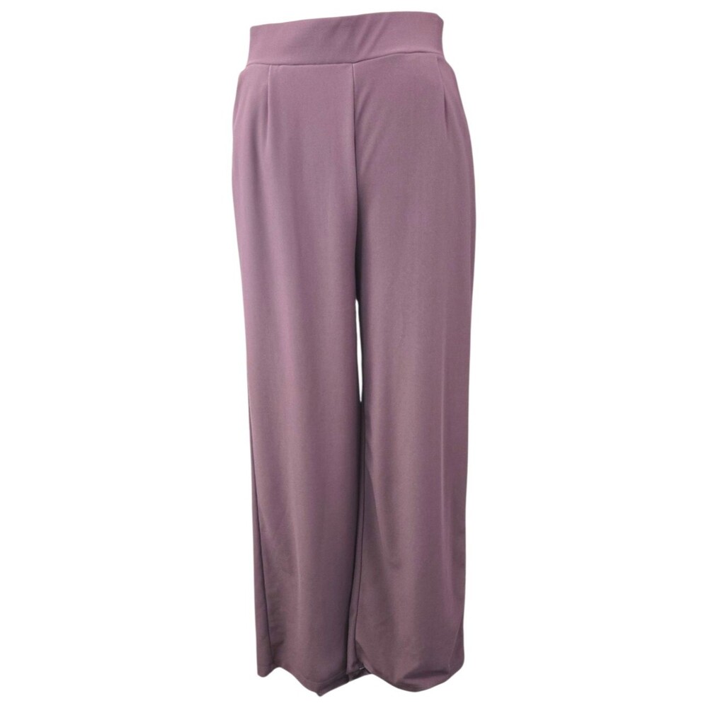 Halara Flex Micro Waffle Pants Wide Leg High Waisted Mauve Purple Small Pockets